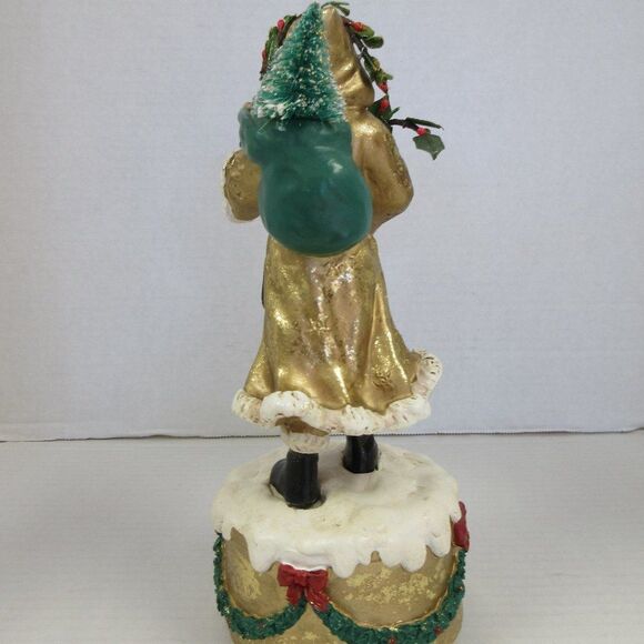 DEPT 56 Old World Santa Gold Music Box Oh Christmas Tree Father Frost St Nick - Picture 3 of 9